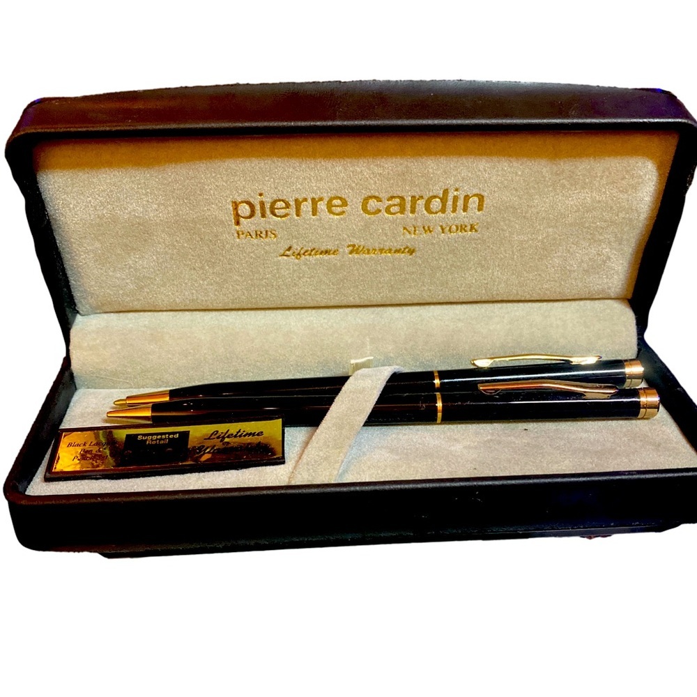 Pierre Cardin collected vintage pen and pencil set with case.